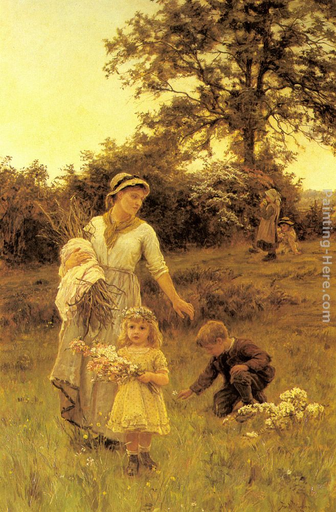 The Garland painting - Frederick Morgan The Garland art painting